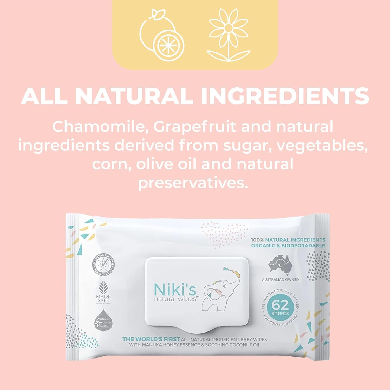 Niki’s Natural Baby Wipes – Gentle for Sensitive Skin